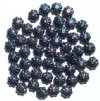 50 9mm Metallic Gunmetal AB Glass Daisy Beads
